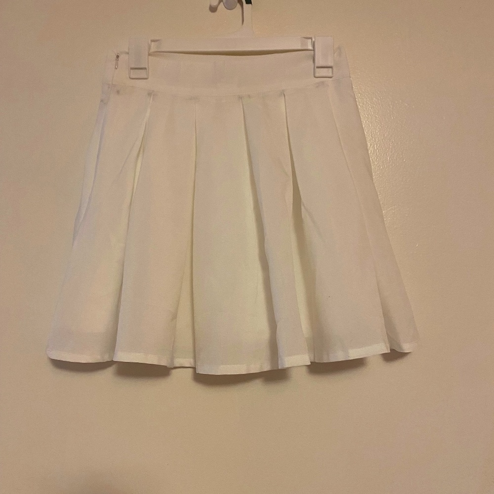 White Pleated Skirt